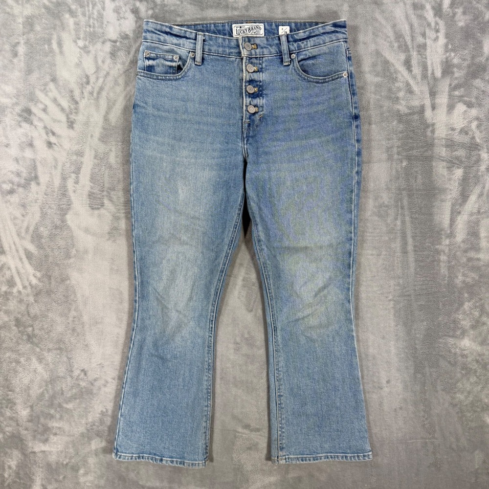 Lucky Brand Bridgette Cropped Flare Jeans Women's Size 6/28 Light Wash Blue